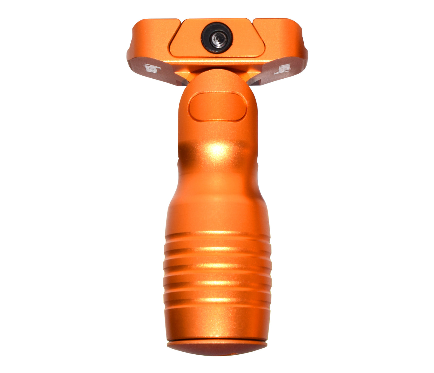 Aluminum 5 Position Folding Shorty Fore Grip, with Storage Compartment, Orange.  For Picatinny Rails