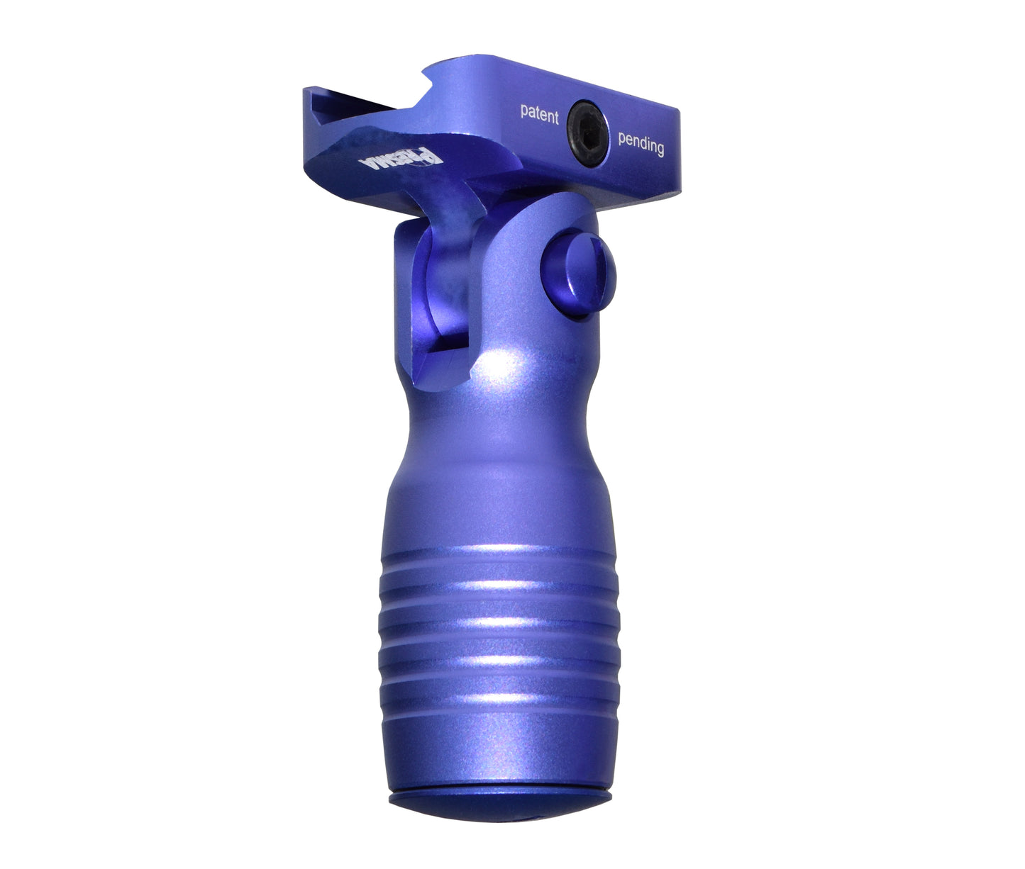 Aluminum 5 Position Folding Shorty Fore Grip, with Storage Compartment, Purple.  For Picatinny Rails
