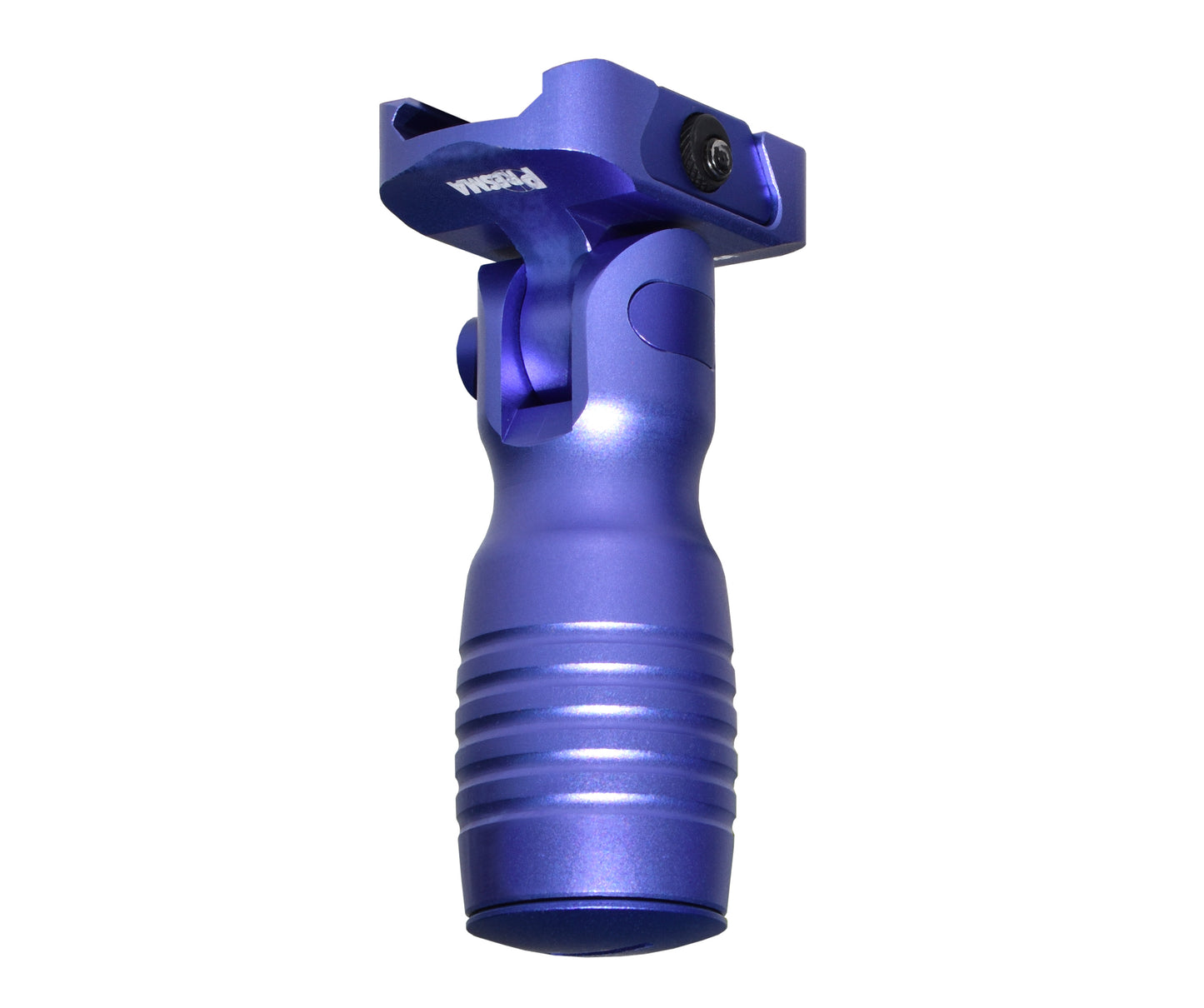 Aluminum 5 Position Folding Shorty Fore Grip, with Storage Compartment, Purple.  For Picatinny Rails