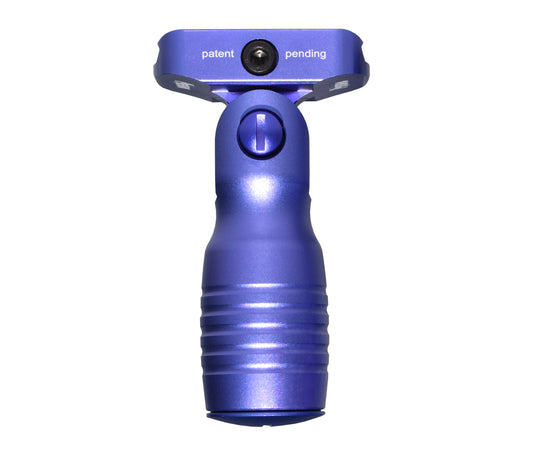 Aluminum 5 Position Folding Shorty Fore Grip, with Storage Compartment, Purple.  For Picatinny Rails