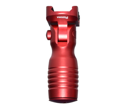 Aluminum 5 Position Folding Shorty Fore Grip, with Storage Compartment, Red.  For Picatinny Rails