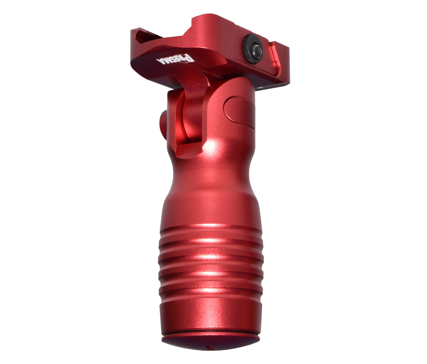 Aluminum 5 Position Folding Shorty Fore Grip, with Storage Compartment, Red.  For Picatinny Rails