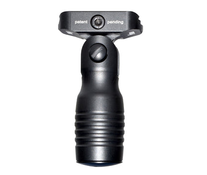 Aluminum 5 Position Folding Shorty Fore Grip, with Storage Compartment, Black.  For Picatinny Rails