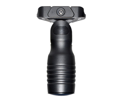 Aluminum 5 Position Folding Shorty Fore Grip, with Storage Compartment, Black.  For Picatinny Rails