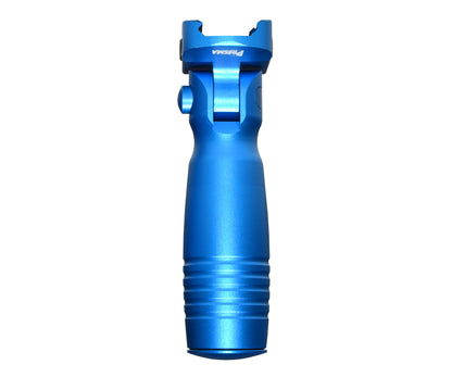 Aluminum 5 Position Folding Fore Grip, with Storage Compartment, Blue.  For Picatinny Rails