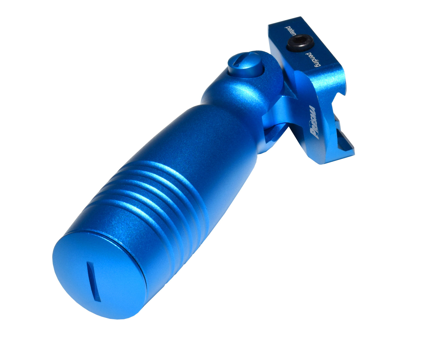 Aluminum 5 Position Folding Fore Grip, with Storage Compartment, Blue.  For Picatinny Rails