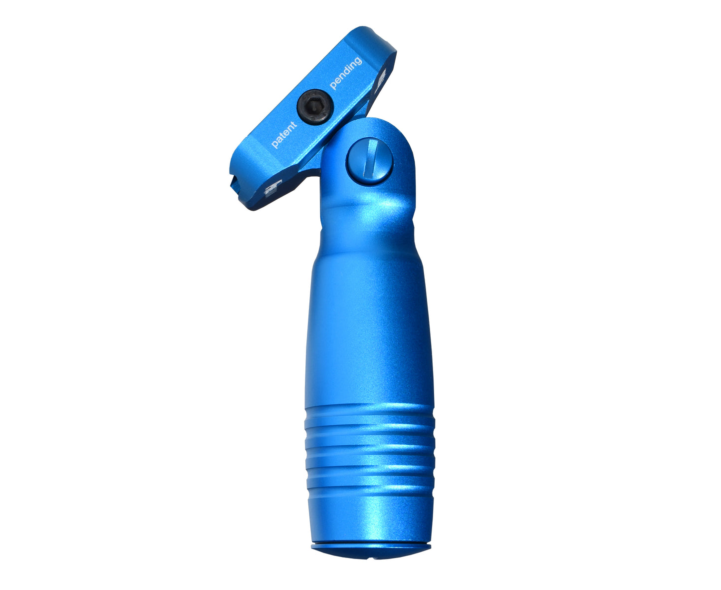 Aluminum 5 Position Folding Fore Grip, with Storage Compartment, Blue.  For Picatinny Rails