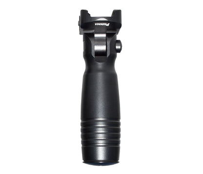 Aluminum 5 Position Folding Fore Grip, with Storage Compartment, Black.  For Picatinny Rails.