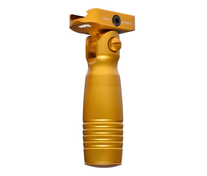 Aluminum 5 Position Folding Fore Grip, with Storage Compartment, Gold.  For Picatinny Rails