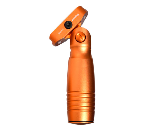 Aluminum 5 Position Folding Fore Grip, with Storage Compartment, Orange.  For Picatinny Rails