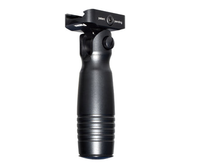 Aluminum 5 Position Folding Fore Grip, with Storage Compartment, Black.  For Picatinny Rails.