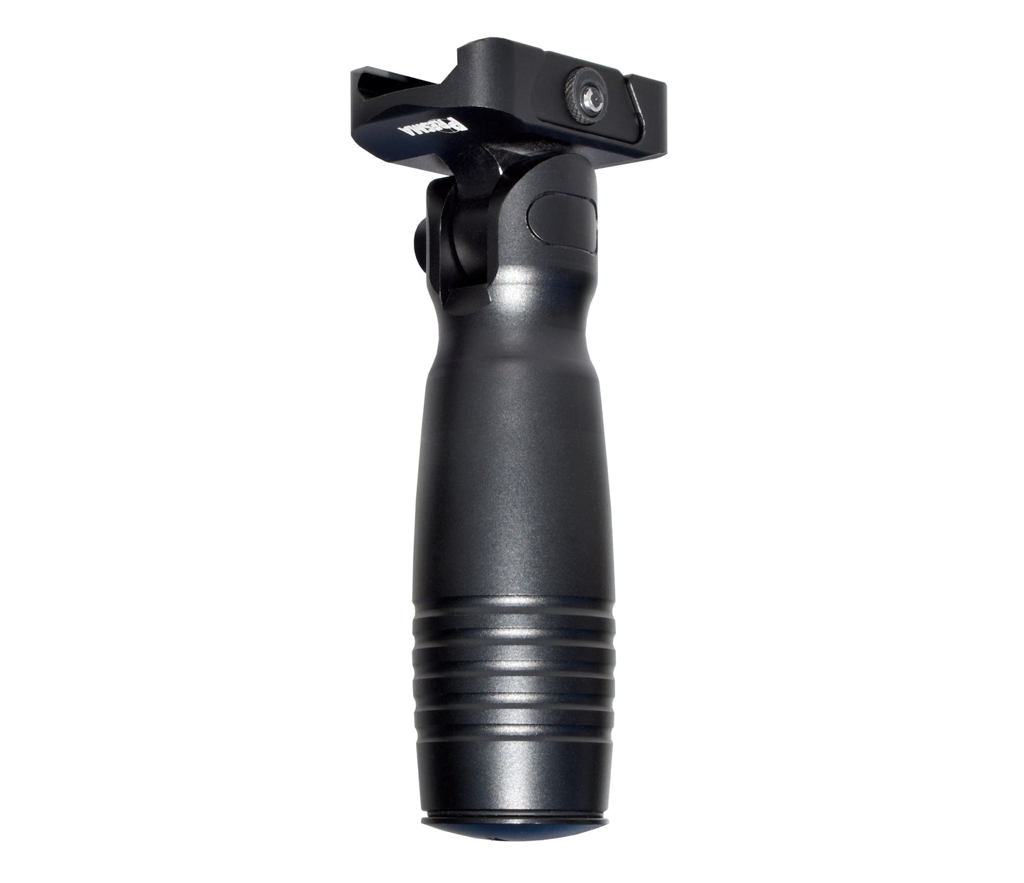Aluminum 5 Position Folding Fore Grip, with Storage Compartment, Black.  For Picatinny Rails.