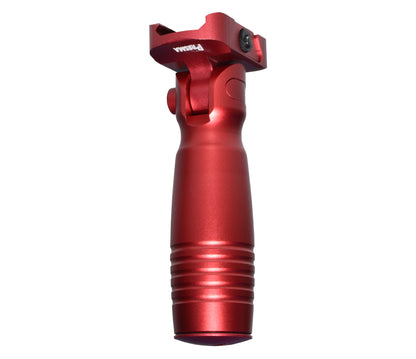 Aluminum 5 Position Folding Fore Grip, with Storage Compartment, Red.  For Picatinny Rails