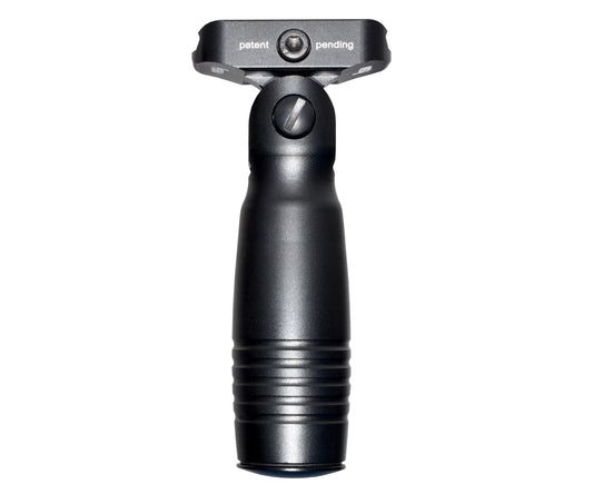 Aluminum 5 Position Folding Fore Grip, with Storage Compartment, Black.  For Picatinny Rails.