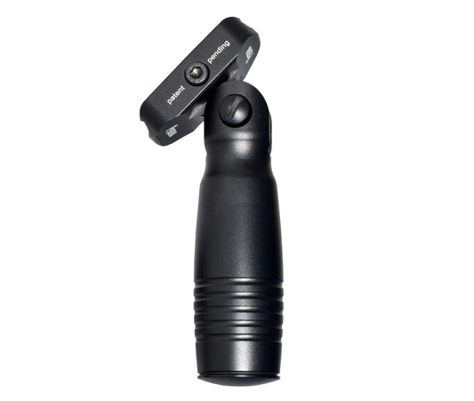 Aluminum 5 Position Folding Fore Grip, with Storage Compartment, Black.  For Picatinny Rails.