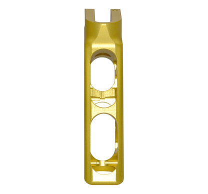 AR Super Lightweight Skeletonized Rear Pistol Style Grip, Gold Anodized Aluminum