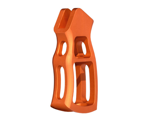 Skeletonized Ergonomic Rear Pistol Style Grip from Presma Inc, Orange Anodized Aluminum