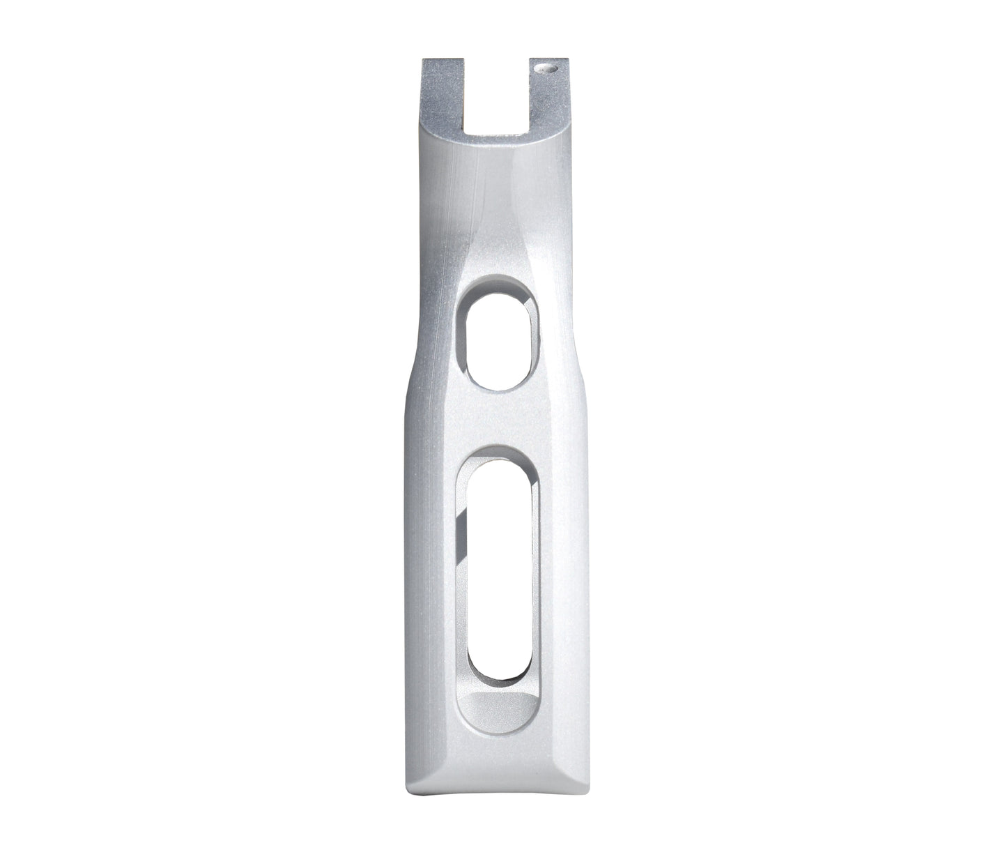Skeletonized Ergonomic Rear Pistol Style Grip from Presma Inc, Silver Anodized Aluminum