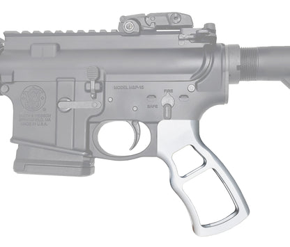 Skeletonized Ergonomic Rear Pistol Style Grip from Presma Inc, Silver Anodized Aluminum