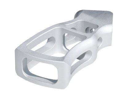 Skeletonized Ergonomic Rear Pistol Style Grip from Presma Inc, Silver Anodized Aluminum