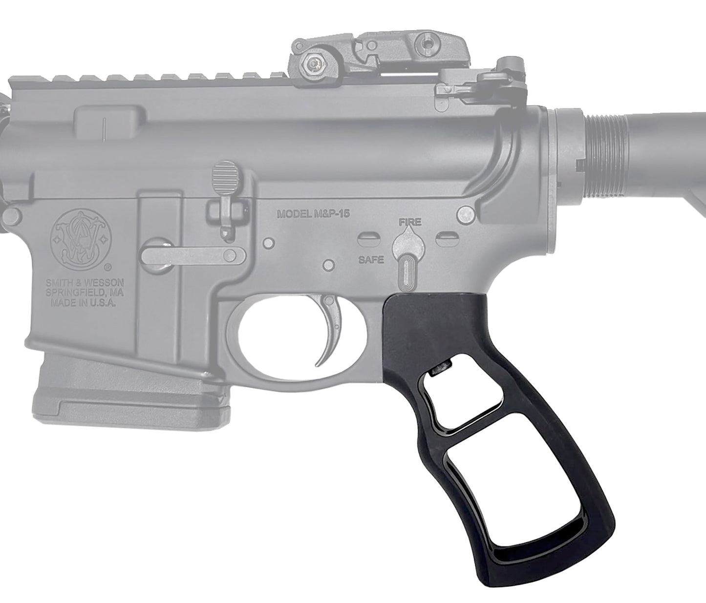 Skeletonized Ergonomic Rear Pistol Style Grip from Presma Inc, Black Anodized Aluminum