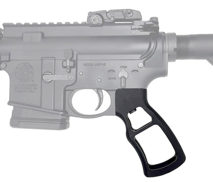 Skeletonized Ergonomic Rear Pistol Style Grip from Presma Inc, Black Anodized Aluminum