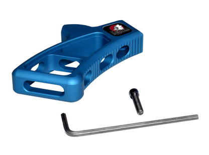 Featureless Skeletonized Rear Pistol Style Grip from Presma Inc, Blue Anodized Aluminum