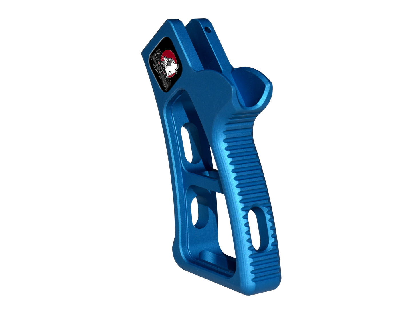 Featureless Skeletonized Rear Pistol Style Grip from Presma Inc, Blue Anodized Aluminum