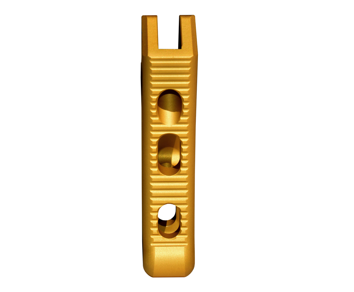 Featureless Skeletonized Rear Pistol Style Grip from Presma Inc, Gold Anodized Aluminum