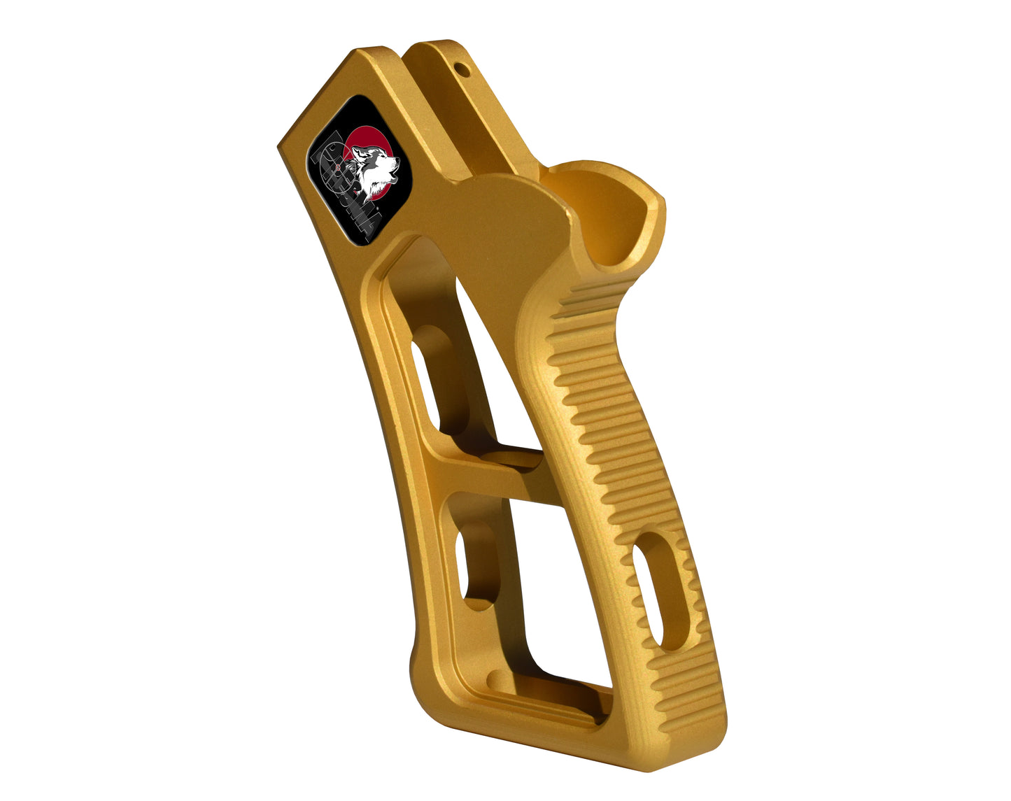 Featureless Skeletonized Rear Pistol Style Grip from Presma Inc, Gold Anodized Aluminum