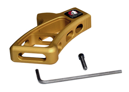 Featureless Skeletonized Rear Pistol Style Grip from Presma Inc, Gold Anodized Aluminum