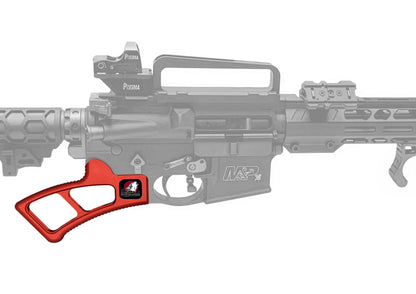 Featureless Skeletonized Rear Pistol Style Grip from Presma Inc, Red Anodized Aluminum
