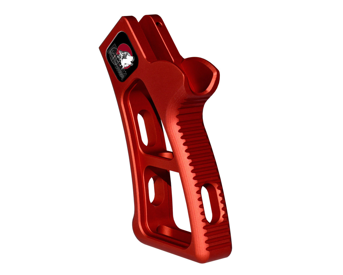 Featureless Skeletonized Rear Pistol Style Grip from Presma Inc, Red Anodized Aluminum