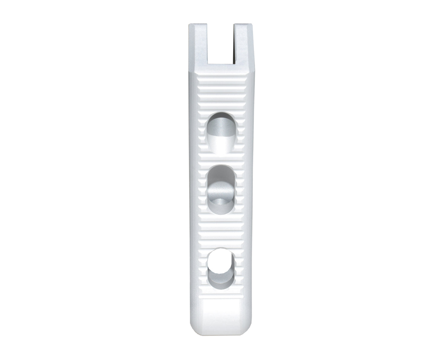Featureless Skeletonized Rear Pistol Style Grip from Presma Inc, Silver Anodized Aluminum