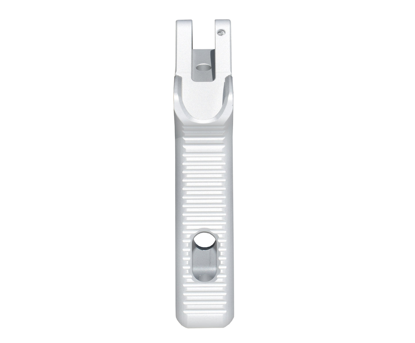 Featureless Skeletonized Rear Pistol Style Grip from Presma Inc, Silver Anodized Aluminum