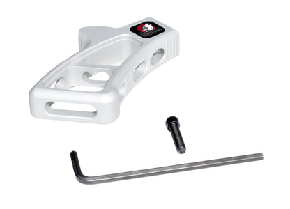 Featureless Skeletonized Rear Pistol Style Grip from Presma Inc, Silver Anodized Aluminum