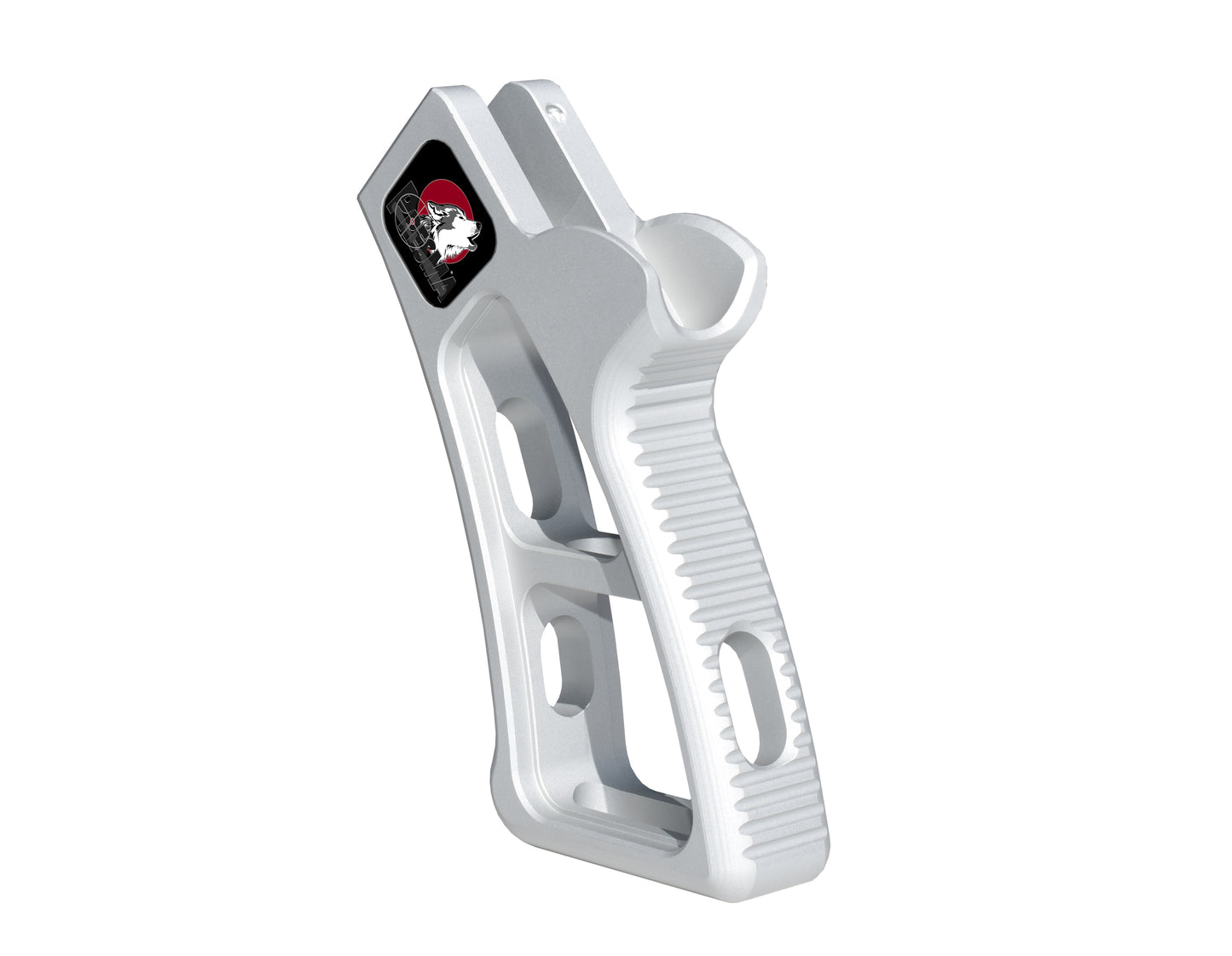 Featureless Skeletonized Rear Pistol Style Grip from Presma Inc, Silver Anodized Aluminum