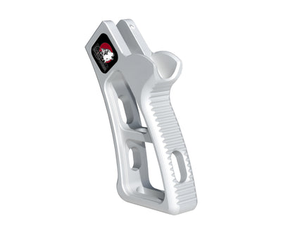Featureless Skeletonized Rear Pistol Style Grip from Presma Inc, Silver Anodized Aluminum