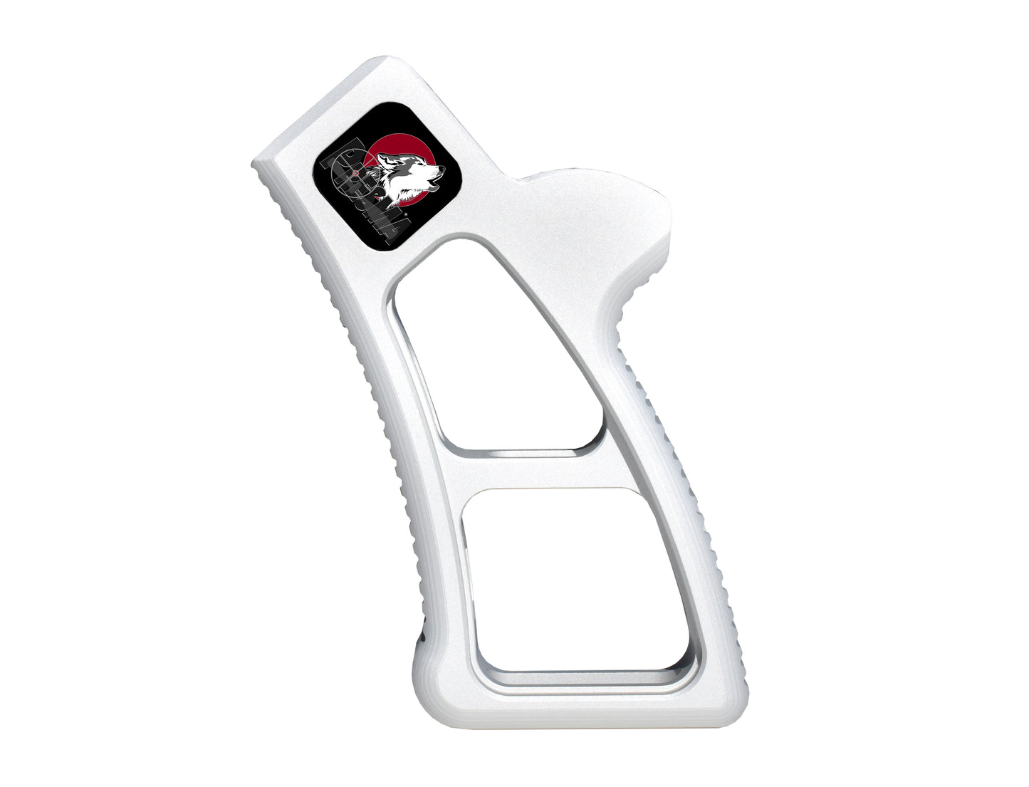 Featureless Skeletonized Rear Pistol Style Grip from Presma Inc, Silver Anodized Aluminum