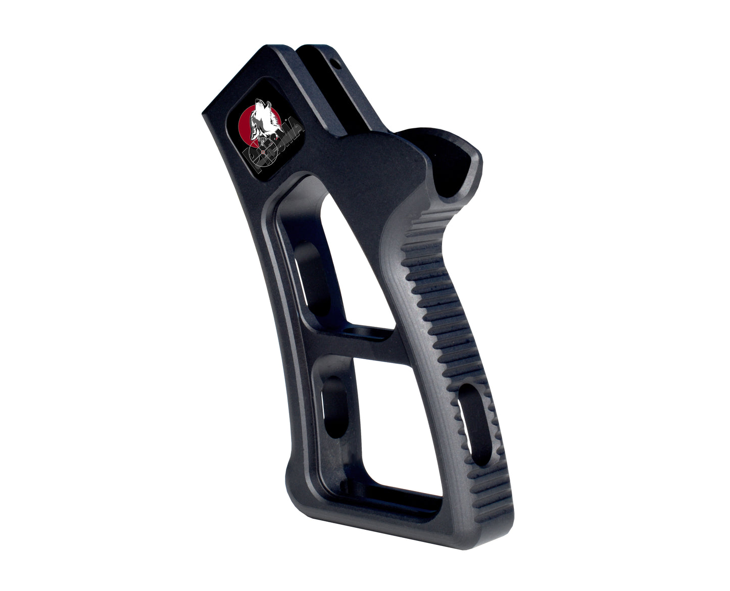 Featureless Skeletonized Rear Pistol Style Grip from Presma Inc, Black Anodized Aluminum