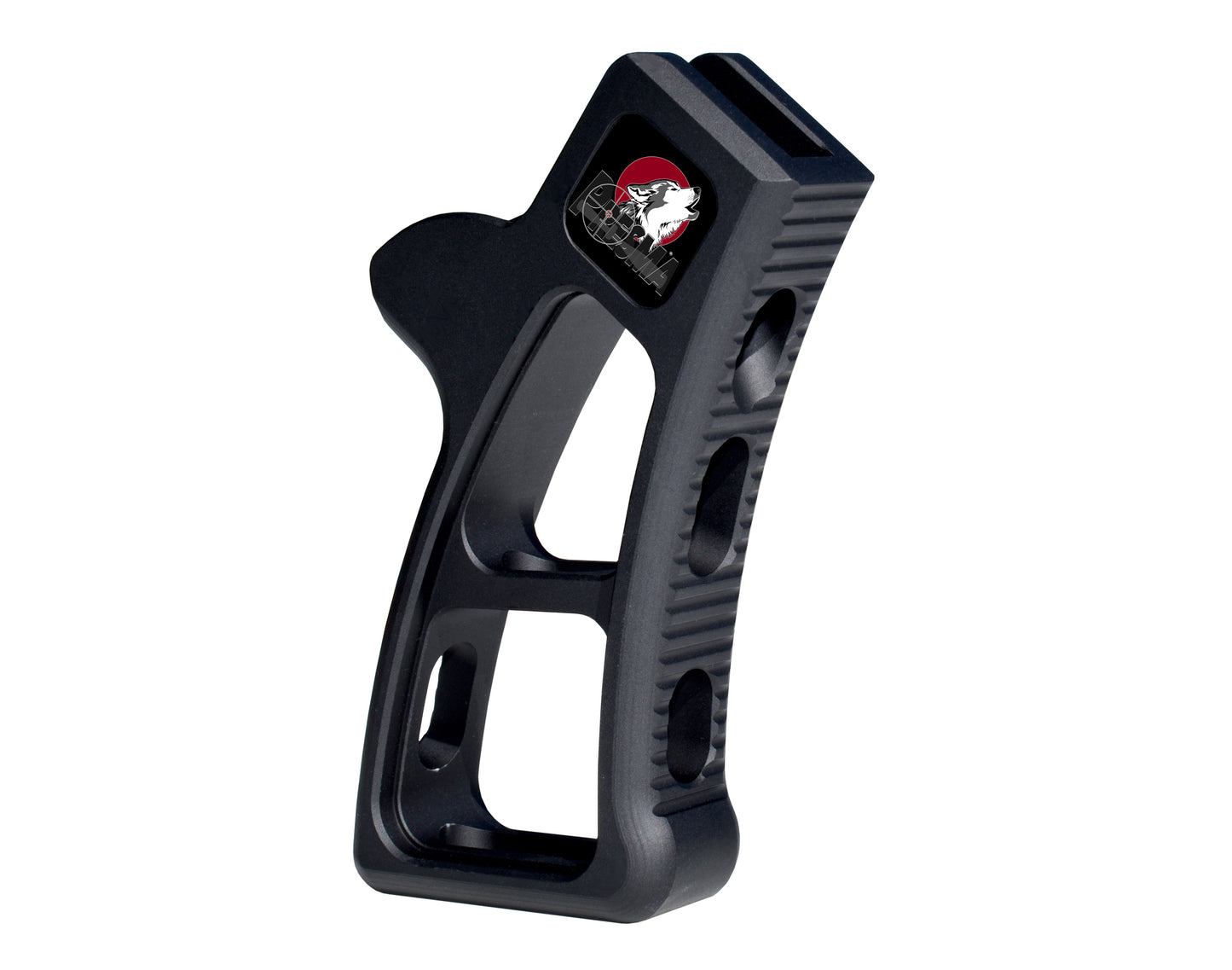 Featureless Skeletonized Rear Pistol Style Grip from Presma Inc, Black Anodized Aluminum