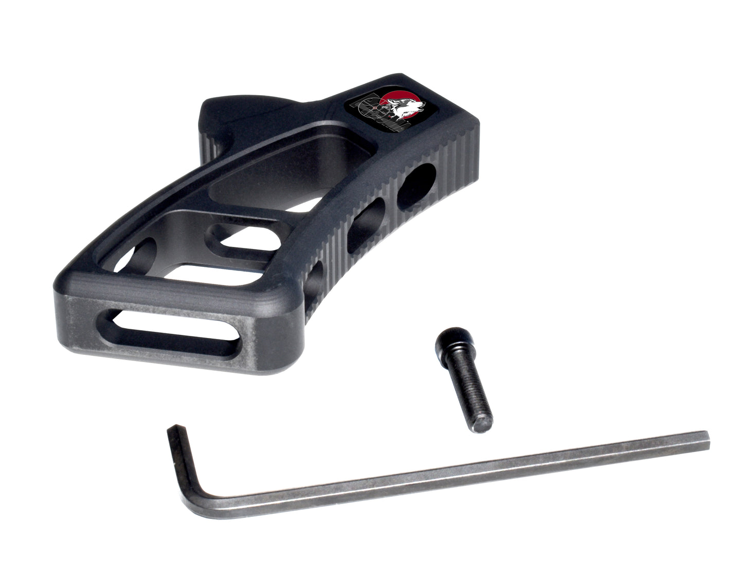 Featureless Skeletonized Rear Pistol Style Grip from Presma Inc, Black Anodized Aluminum