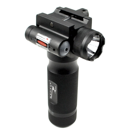 Kexuan Aluminum Fixed Vertical Foregrip Grip with Flashlight and Green Laser Sight