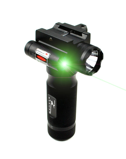 Kexuan Aluminum Fixed Vertical Foregrip Grip with Flashlight and Green Laser Sight