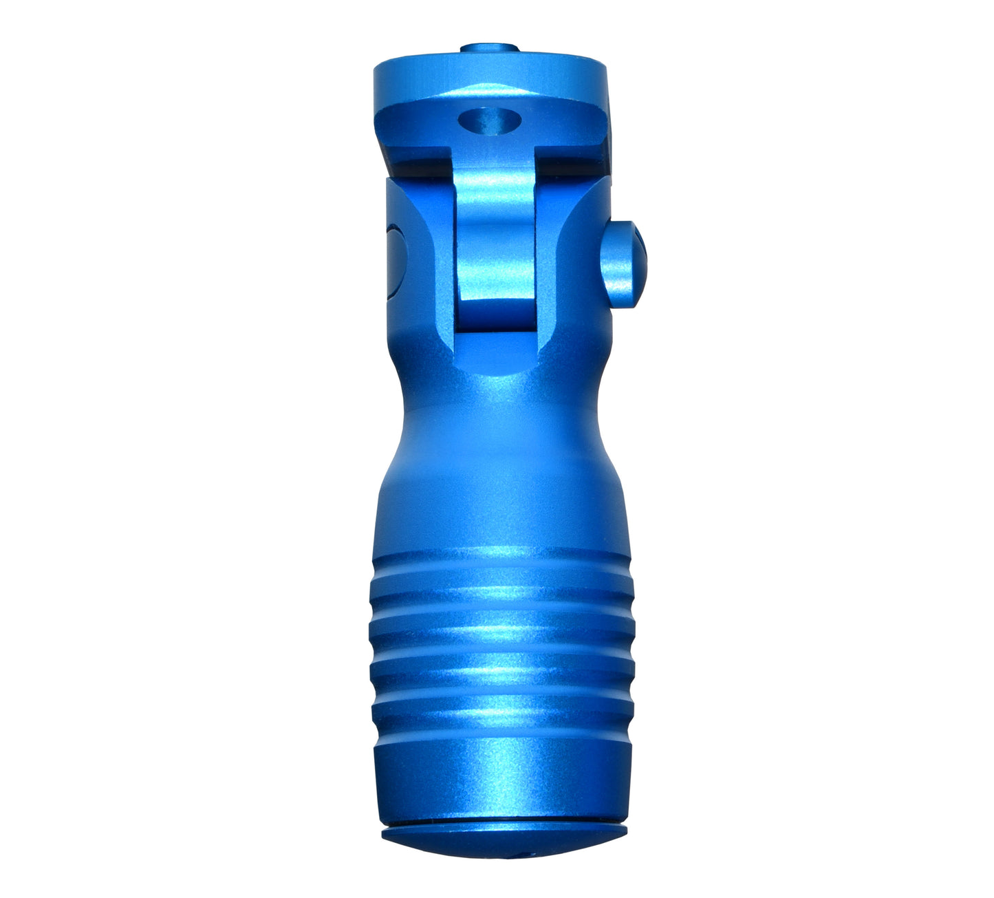 Aluminum 5 Position Shorty Folding Fore Grip, with Storage Compartment, Blue.  For M-LOK Rails