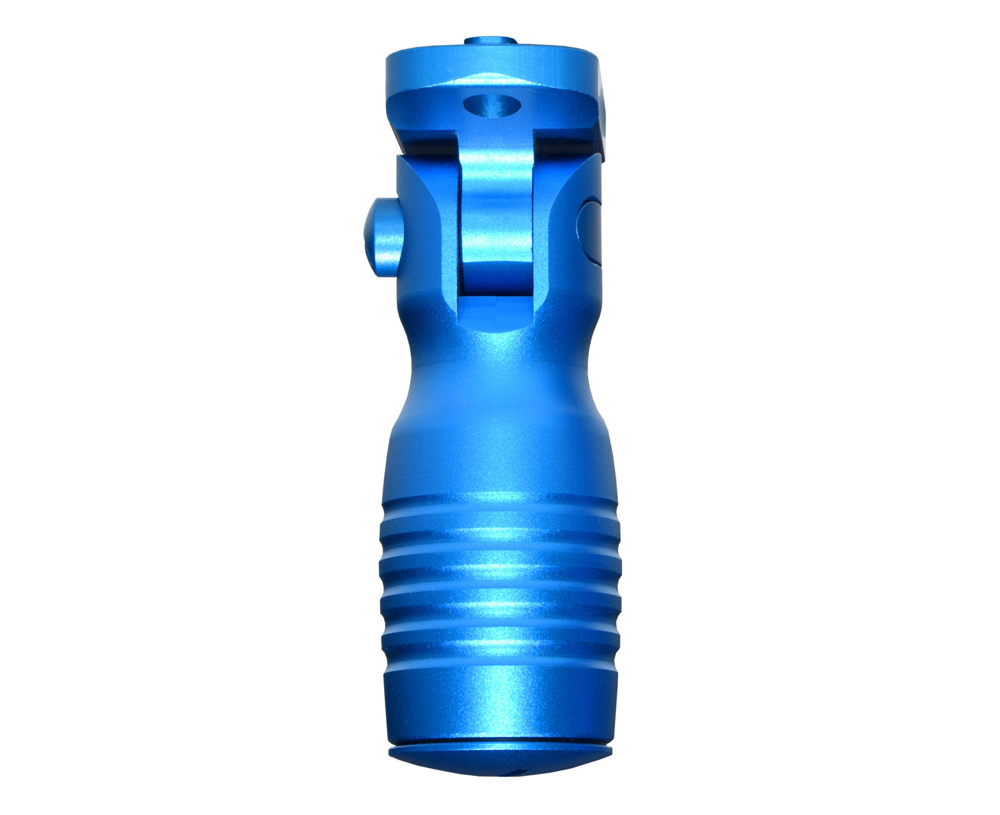 Aluminum 5 Position Shorty Folding Fore Grip, with Storage Compartment, Blue.  For M-LOK Rails
