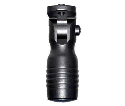 Aluminum 5 Position Shorty Folding Fore Grip, with Storage Compartment, Black.  For M-LOK Rails