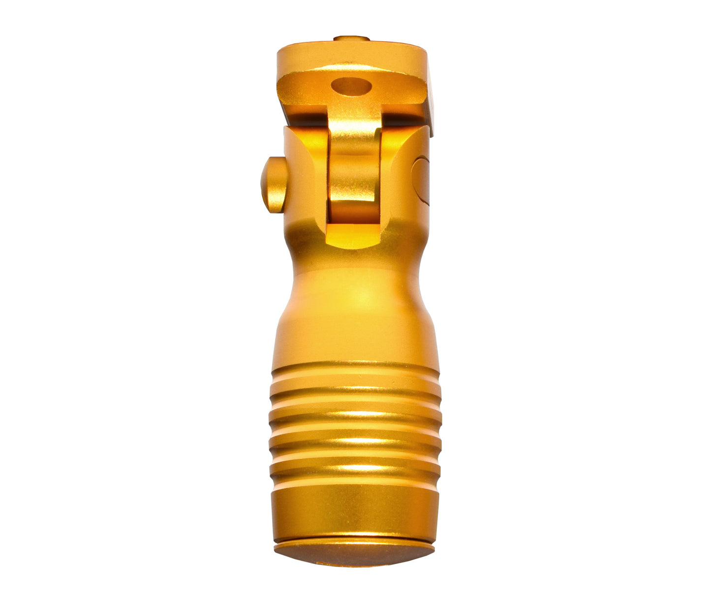 Aluminum 5 Position Shorty Folding Fore Grip, with Storage Compartment, Gold.  For M-LOK Rails