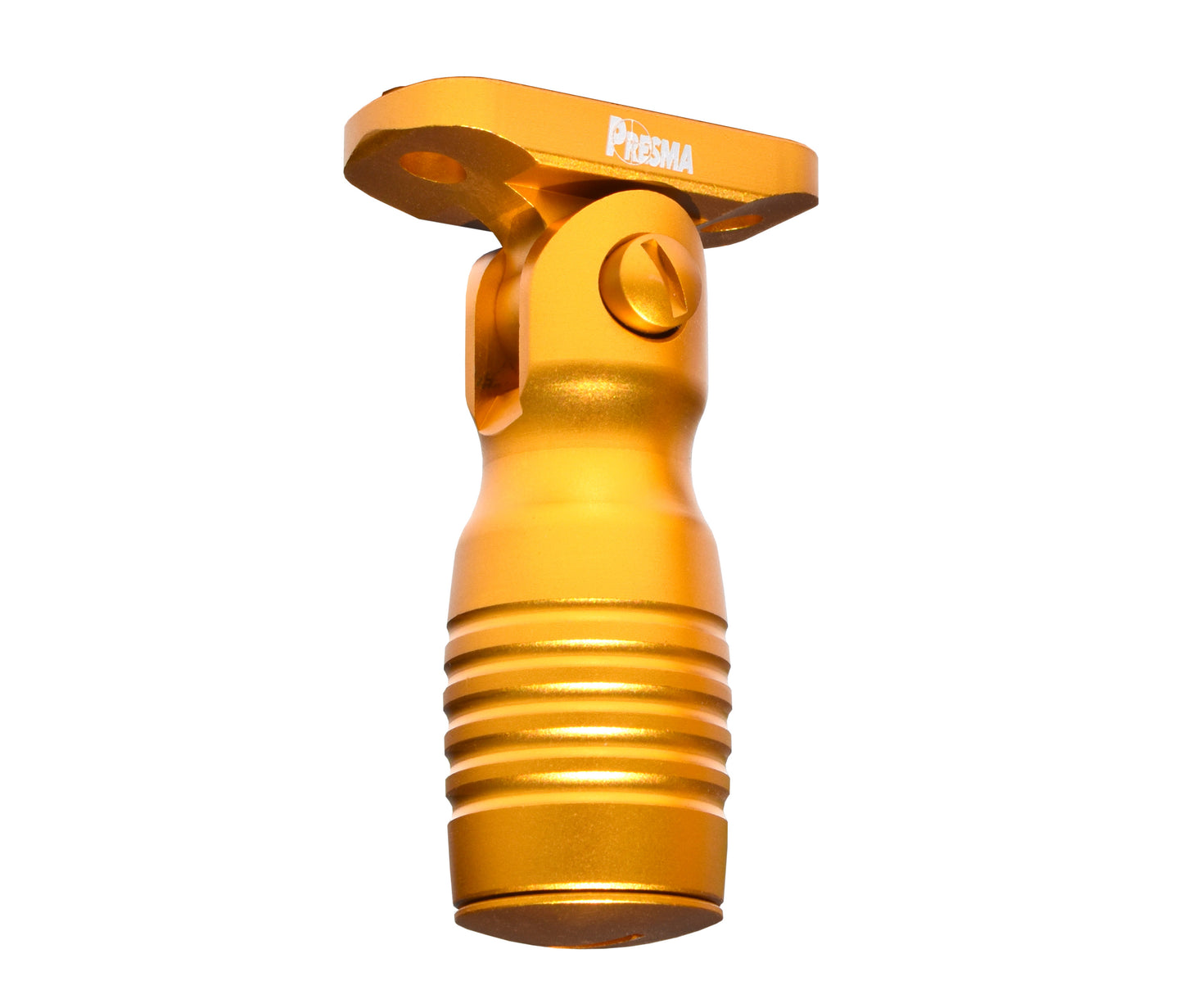 Aluminum 5 Position Shorty Folding Fore Grip, with Storage Compartment, Gold.  For M-LOK Rails