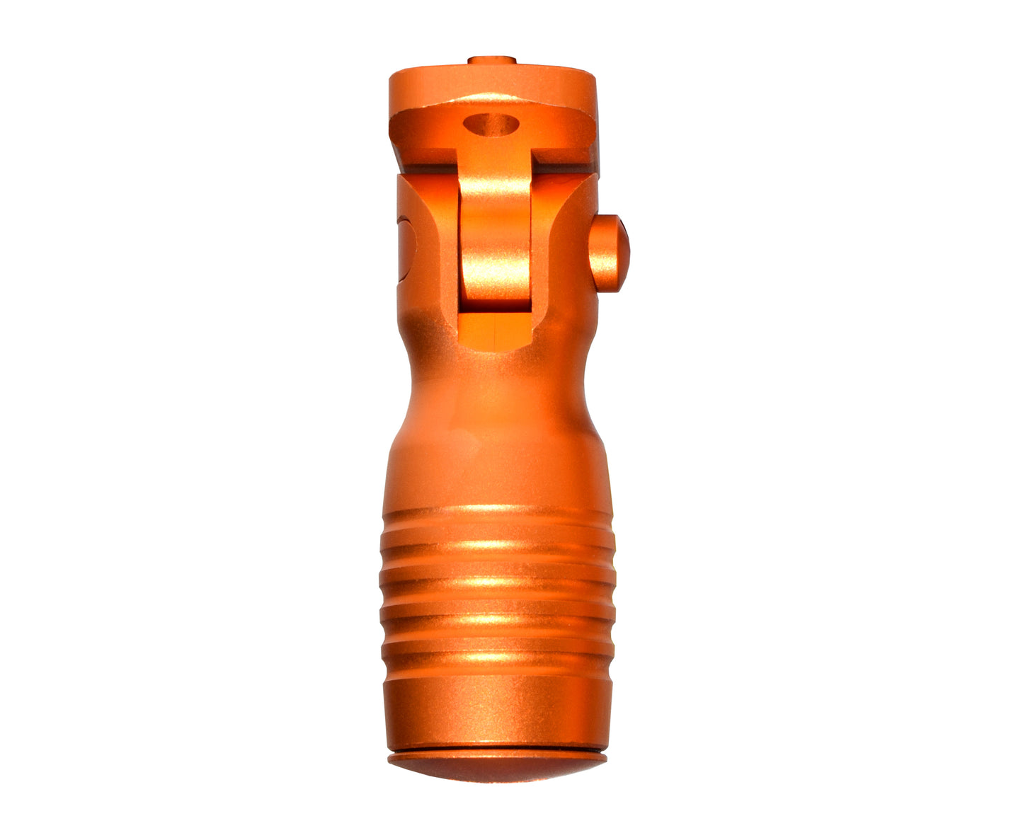 Aluminum 5 Position Shorty Folding Fore Grip, with Storage Compartment, Orange.  For M-LOK Rails
